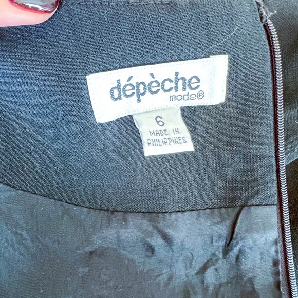DEPECHE MODE | Little Black Dress Pleated Short Sleeve Knee Length A Line 6 - Picture 11 of 12